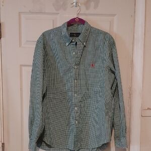 Polo Ralph Lauren Green Plaid Check 100% Cotton Classic Fit Button Down Shirt XL